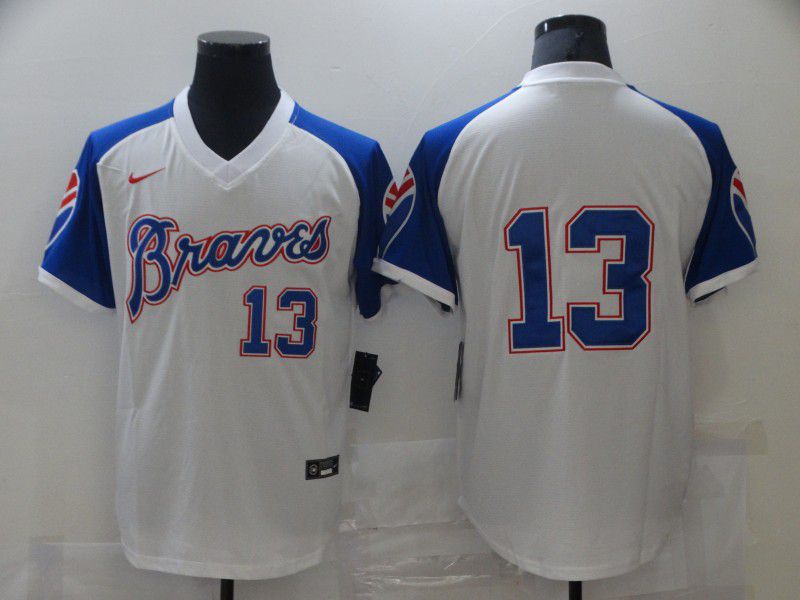 Men Atlanta Braves 13 No name White Game 2021 Nike MLB Jersey